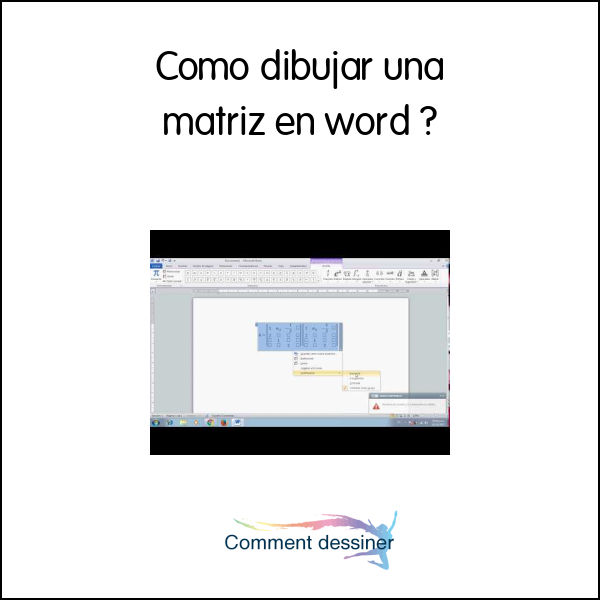 Como dibujar una matriz en word